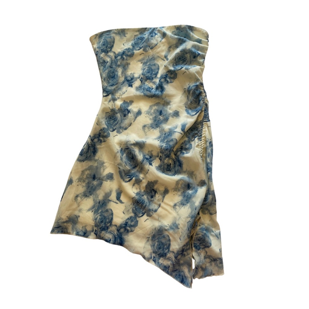 La Hearts Blue Floral One Shoulder Sheath Dress